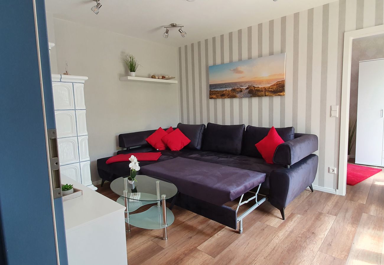 Ferienwohnung in Krummhörn - Kamin Apartment-Terrasse/Garten/Hunde Willkommen